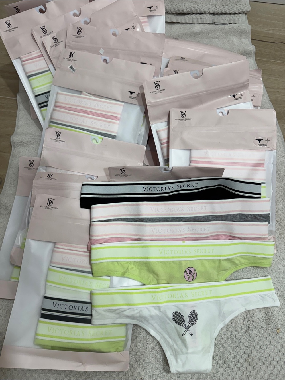 Victoria's Secret Women's Bikini Panty Pack - White, Pink, Lime, Black